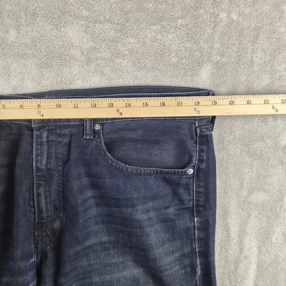 Levis 505 Regular Fit Jeans Mens 36x30 Blue Denim Dark Wash Straight Leg Cotton